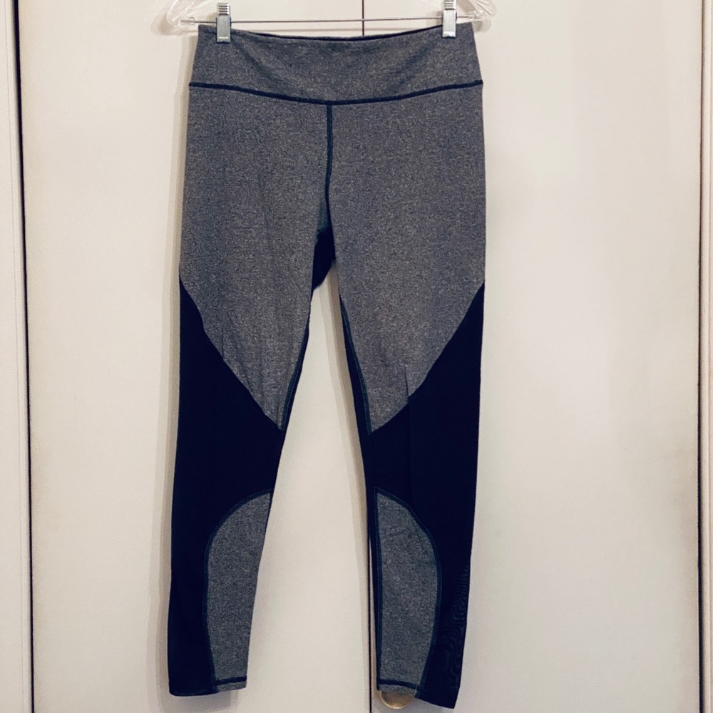 American Eagle I Hi-Rise Black & Gray Two-Tone Yoga Workout Pants I Leggings